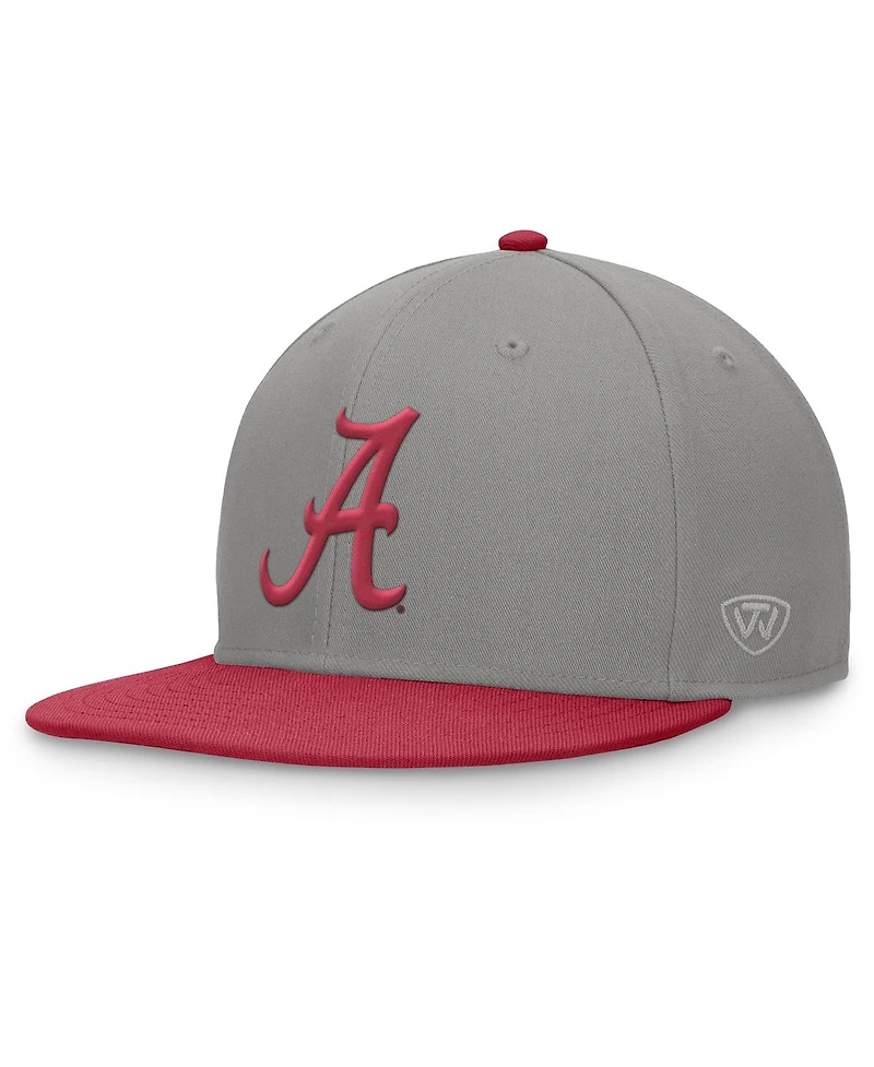 Top of the World Men's Gray/Crimson Alabama Crimson Tide Rally Two-Tone Fitted Hat