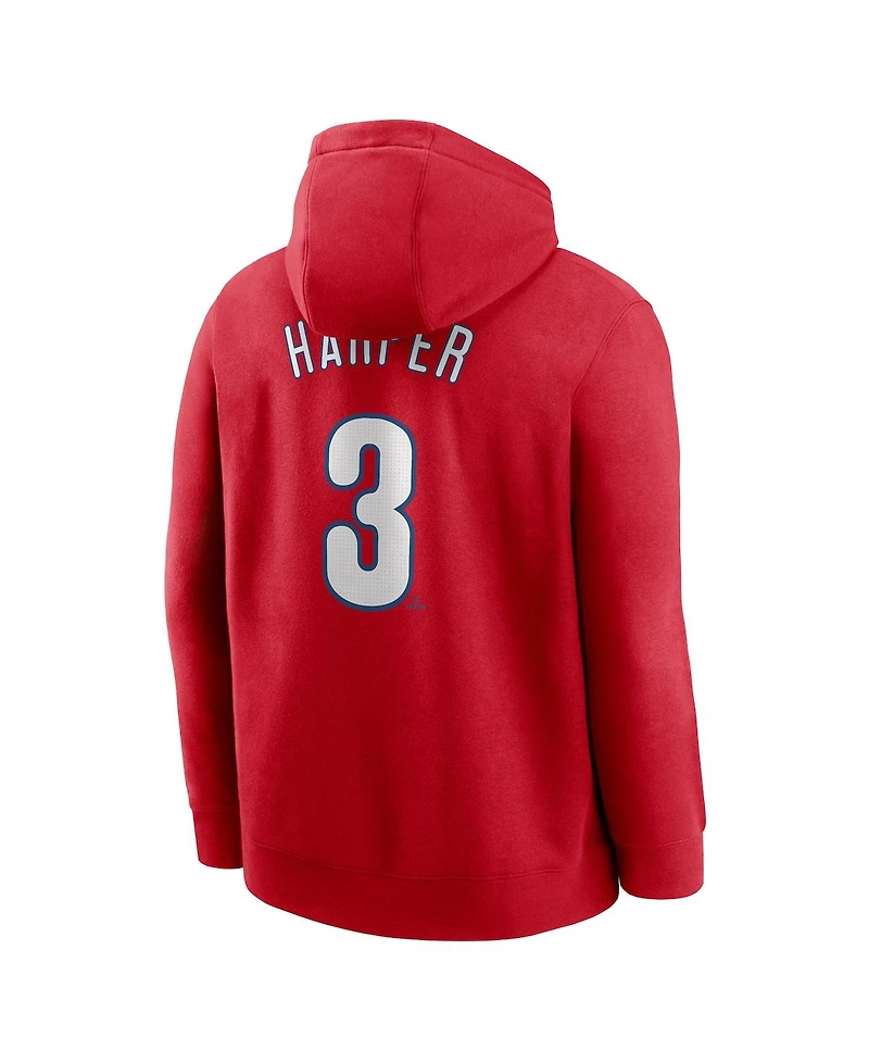 Nike Men's Bryce Harper Red Philadelphia Phillies Player Name Number Club Pullover Hoodie