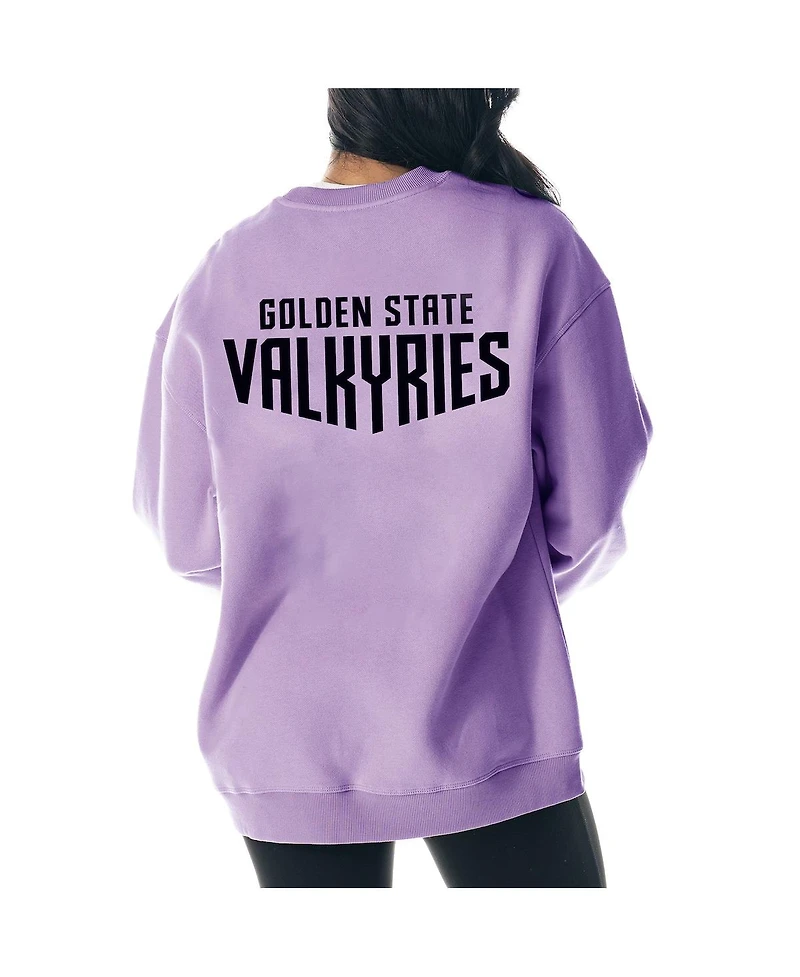 The Wild Collective Men's and Women's Violet Golden State Valkyries Dye Fleece Pullover Crew Sweatshirt