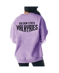 The Wild Collective Men's and Women's Violet Golden State Valkyries Dye Fleece Pullover Crew Sweatshirt