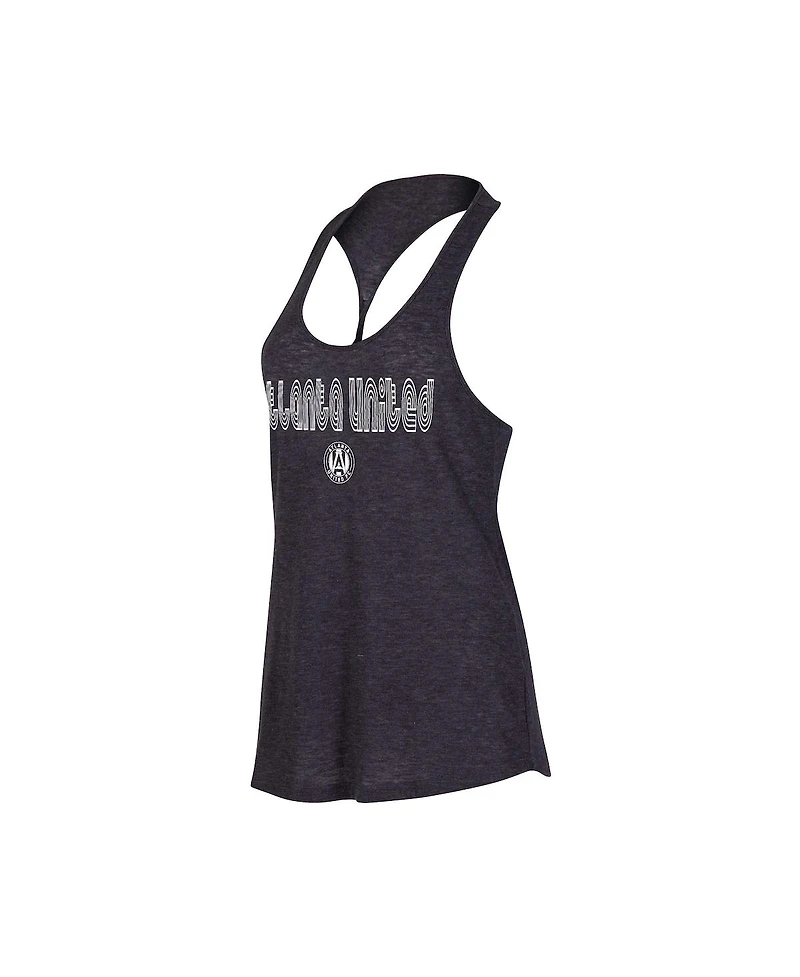 Concepts Sport Women's Heather Charcoal Atlanta United Fc Radiant Twist Back Scoop Neck Tank Top