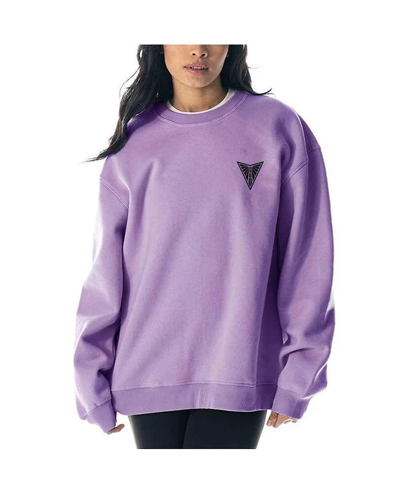 The Wild Collective Men's and Women's Violet Golden State Valkyries Dye Fleece Pullover Crew Sweatshirt