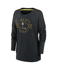 Nike Women's Black Pittsburgh Steelers Rewind Playback Icon Performance Pullover Sweatshirt