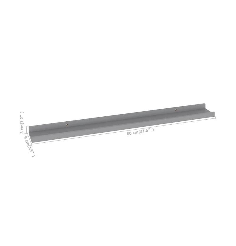 vidaXL Wall Shelves 4 pcs Gray 31.5"x3.5"x1.2"