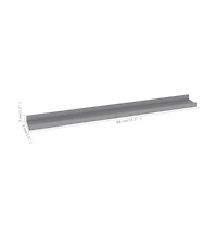 vidaXL Wall Shelves 4 pcs Gray 31.5"x3.5"x1.2"