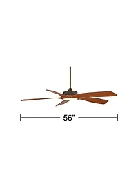 56" Casa Vieja Modern Indoor Outdoor Ceiling Fan with Led Light Remote Oil-Rubbed Bronze Damp Rated Dimmable for Patio Exterior