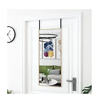 vidaXL Door Mirror Gold 15.7"x39.4" Glass and Aluminum