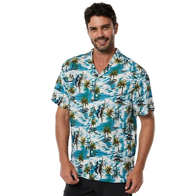 Mio Marino Mens Casual Button-Down Hawaiian Short Sleeve Shirt