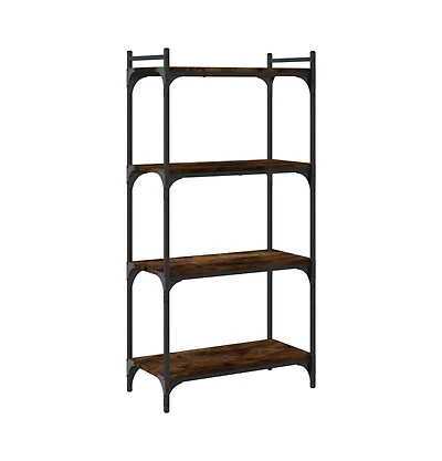 Bookcase 4-Tier Smoked Oak 23.6"x11.8"x47.2" Engineered Wood