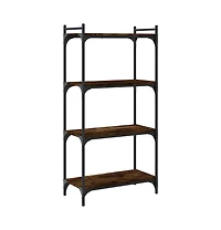 Bookcase 4-Tier Smoked Oak 23.6"x11.8"x47.2" Engineered Wood