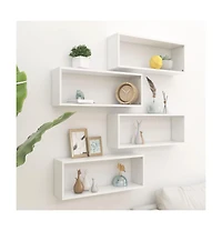 vidaXL Wall Cube Shelves 4 pcs 23.6"x5.9"x9.1" Engineered Wood