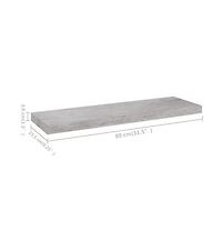 vidaXL Floating Wall Shelf Concrete Gray 31.5"x9.3"x1.5" Mdf