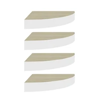 vidaXL Wall Corner Shelves 4 pcs Oak and White 13.7"x13.7"x1.4" Mdf