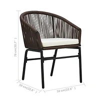 Patio Chairs 2 pcs Brown Pe Rattan