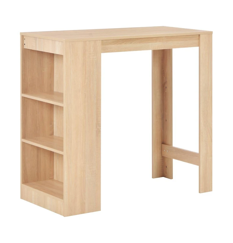vidaXL Bar Table with Shelf Oak 43.3"x19.7"x40.6"