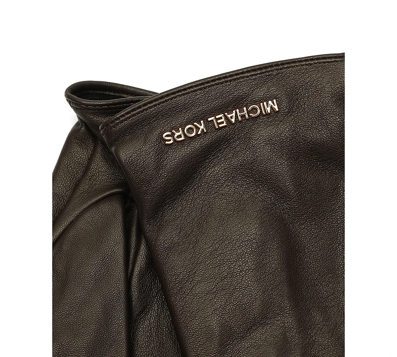 Michael Kors Women's Logo Detail Leather Tech Gloves