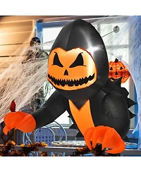 3.3 Feet Halloween Inflatable Pumpkin Head Ghost Broke Out from Window