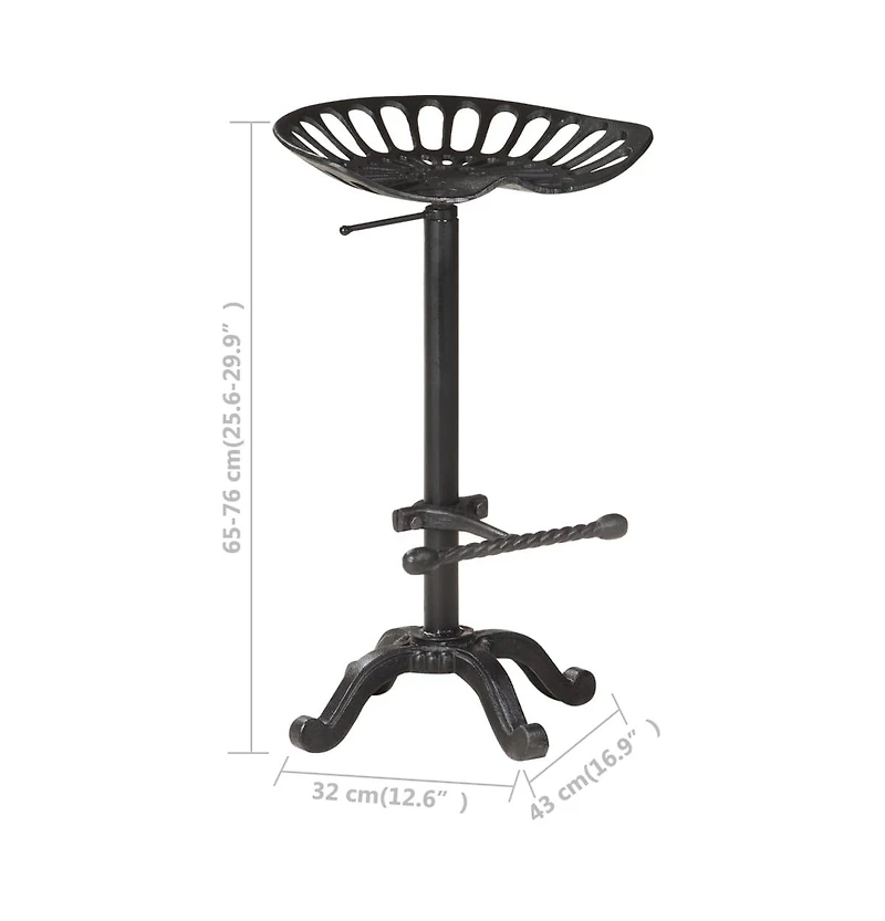 Bar Stool Black Cast Iron