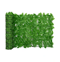 vidaXL Balcony Screen with Green Leaves 118.1"x29.5"