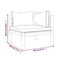 Corner Sofas 2 pcs with Dark Gray Cushions Solid Acacia Wood