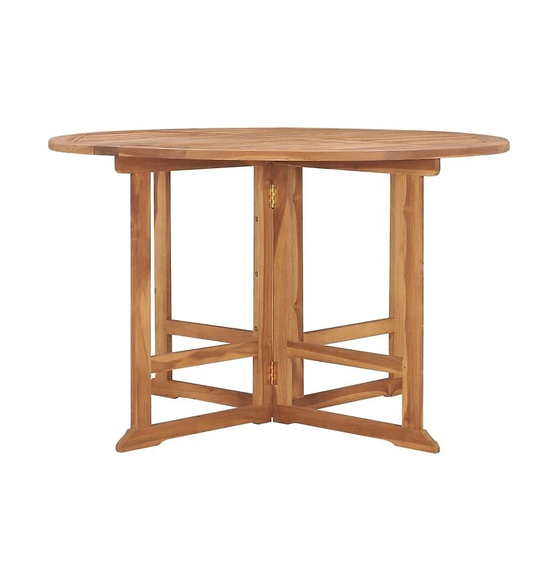 vidaXL Folding Patio Dining Table 43.3"x29.5" Solid Wood Teak