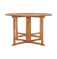 vidaXL Folding Patio Dining Table 43.3"x29.5" Solid Wood Teak