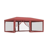 Party Tent with 6 Mesh Sidewalls Red 19.7'x13.1' Hdpe