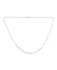 Bling Jewelry 2MM Strong Solid Sterling Silver Figaro Link Chain Necklace Inch