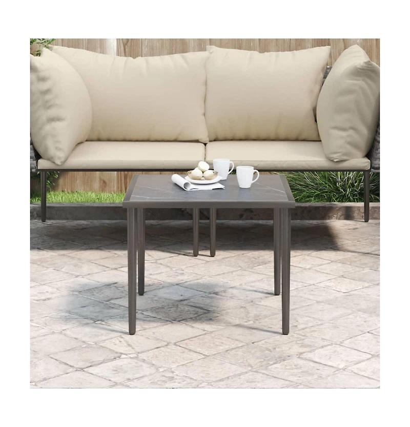 vidaXL Patio Table Gray 18.9"x18.9"x14.6" Steel