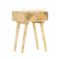 vidaXL Bedside Cabinet 16.9"x11.8"x22.8" Solid Mango Wood