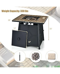 Inolait 40 000 Btu 28 Inches Propane Gas Fire Pit Table With Cover