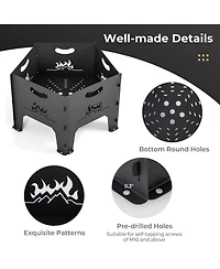 19 Inches Collapsible Portable Plug Fire Pit with Storage Bag