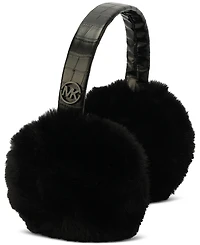 Michael Michael Kors Logo Charm Croc-Embossed Fuzzy Ear Warmers
