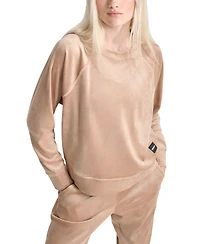 Dkny Women's Platinum Velour Crewneck Sweatshirt