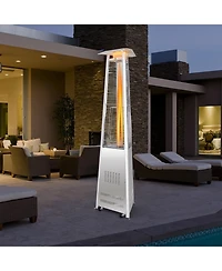 Inolait 42 000 Btu Stainless Steel Pyramid Patio Heater With Wheels