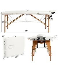 Skonyon Portable Adjustable Facial Spa Bed with Carry Case-White