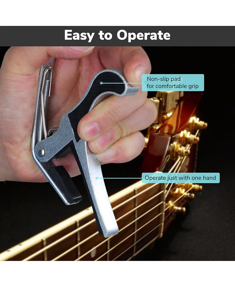 Yescom Guitar Capo Tune Clamp Key Accessories for Acoustic Electric Guitar 2 Packs