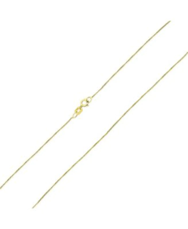Bling Jewelry Unisex Ultra Thin 018 Gauge 0.5mm Thin Real 14k Yellow White Rose Gold Rolo Curb Cable Chain Necklace For Women Made In Italy 18 Inch
