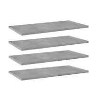 vidaXL Bookshelf Boards 4 pcs Concrete Gray 23.6"x11.8"x0.6" Engineered Wood
