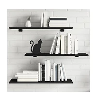 vidaXL Bookshelf Boards 4 pcs Black 31.5"x11.8"x0.6" Engineered Wood