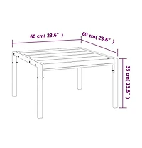 vidaXL Patio Coffee Table Black 23.6"x23.6"x13.8" Steel