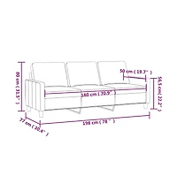 vidaXL 3-Seater Sofa Dark Gray 70.9" Fabric