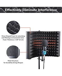 Yescom Studio Microphone Isolation Shield Acoustic Foam Panel Sound Absorbing Recording Panel