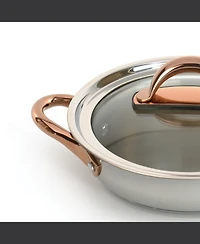 BergHOFF Ouro Gold 18/10 Stainless Steel 9.5" Deep Skillet with Glass Lid 3.1qt.