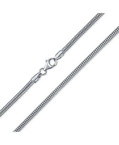 Bling Jewelry 3MM Sterling Silver Snake Chain Necklace 8-Sided Made in Italy