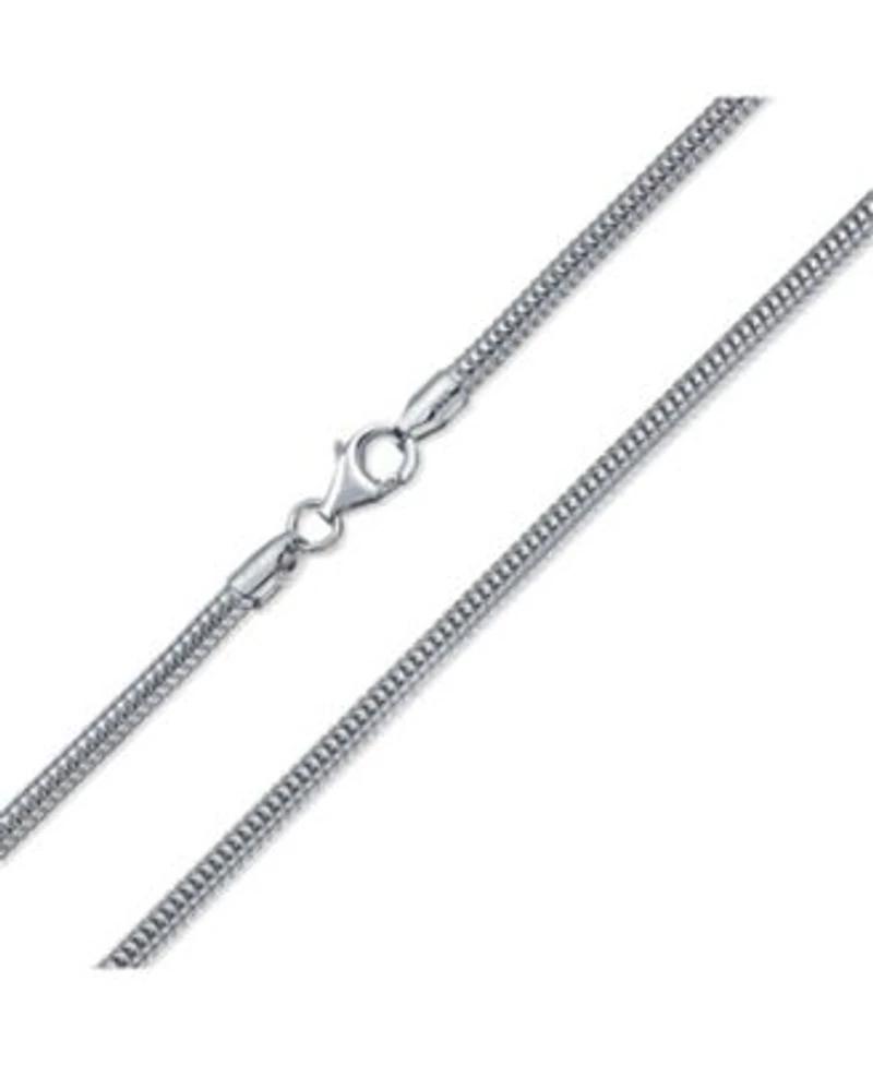 Bling Jewelry Flexible Strong Thick 320 Gauge 3mm Sterling Silver Magic 8 Sided Snake Chain Necklace For Women Men 16 Inch