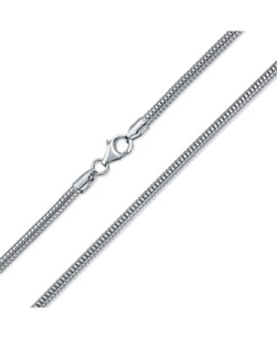 Bling Jewelry Flexible Strong Thick 320 Gauge 3mm Sterling Silver Magic 8 Sided Snake Chain Necklace For Women Men 16 Inch