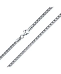 Bling Jewelry Flexible Strong Thick 320 Gauge 3mm Sterling Silver Magic 8 Sided Snake Chain Necklace For Women Men 16 Inch