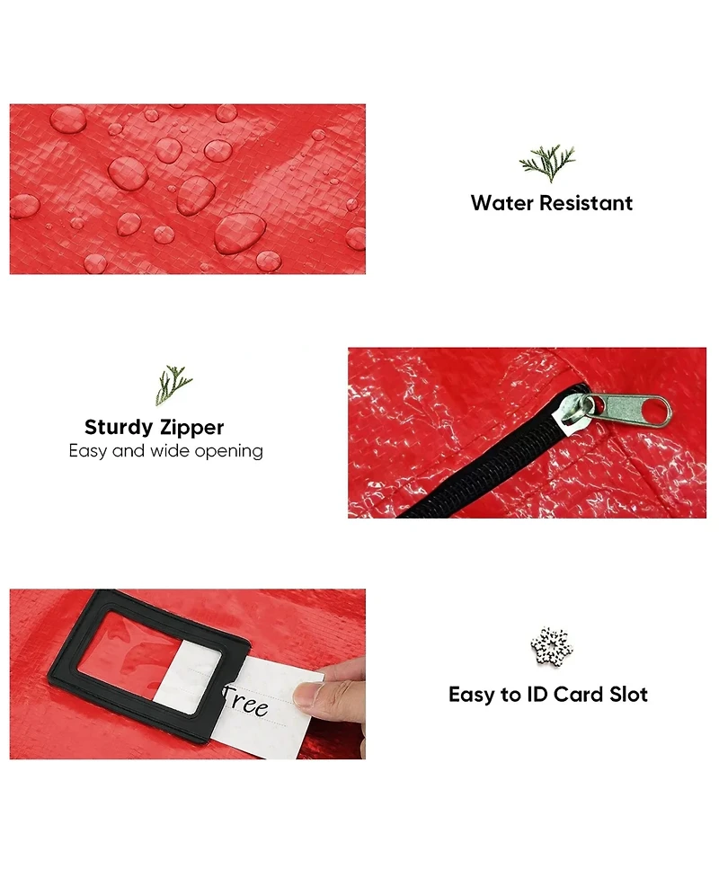 Cowin Christmas Tree Storage Bag Zippered with Carry Handles Fit up to 9 ft 65"x15"x30"