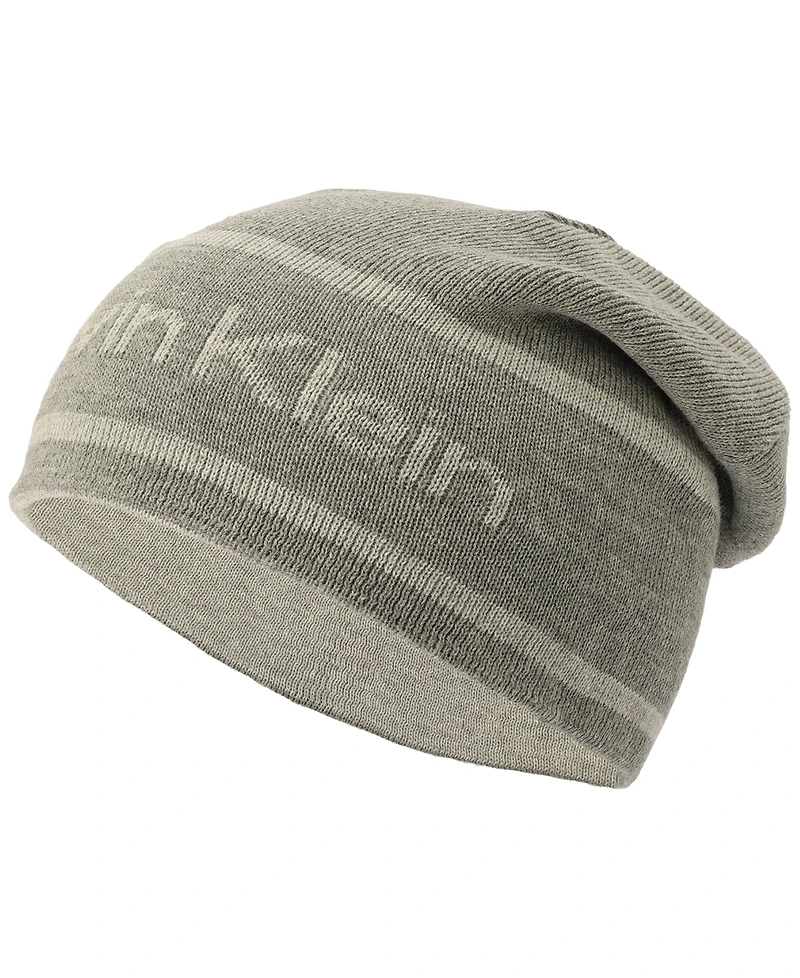 Calvin Klein Men's Jacquard Stripe Logo Beanie